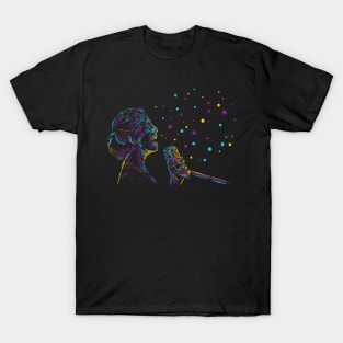 female singer abstract colorful T-Shirt